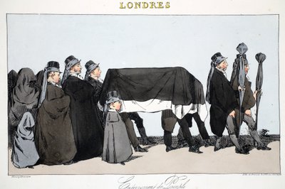 Enternement du Peuple，从伦敦的插图由Henri Monnier，酒吧。巴黎，c.1828（手工彩色光刻） 作者 亨利·邦纳维特·蒙尼尔