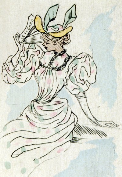 A woman holding a newspaper 作者 亨利·布特（Henri Boutet）