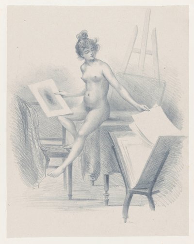 裸体模特视图版画 作者 亨利·布特（Henri Boutet）