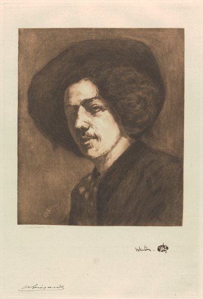 惠斯勒肖像 作者 Henri-Charles Guérard