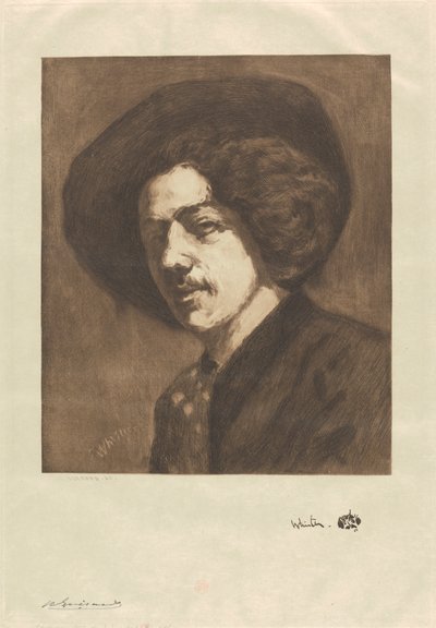 惠斯勒肖像 作者 Henri-Charles Guérard