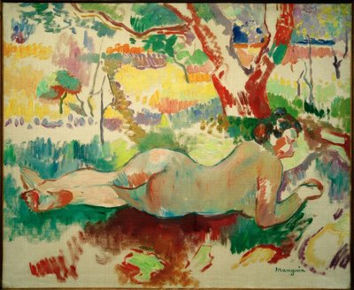 逆向研究，树下裸体，德米埃别墅 作者 Henri Charles Manguin