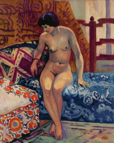 奥托曼上的裸体 作者 Henri Charles Manguin