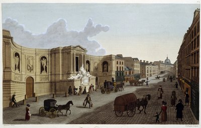格勒内尔街的喷泉，约1820年，载于库尔瓦耶1827年的《巴黎风景》。 作者 亨利·库沃西耶·沃辛（Henri Courvoisier-Voisin）
