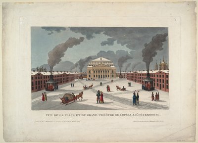 圣彼得堡帝国莫斯科卡姆尼剧院，c。 1811 作者 亨利·库沃西耶·沃辛（Henri Courvoisier-Voisin）