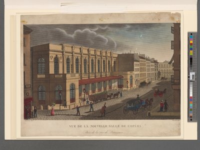 卢梭（Rousseau）雕刻的普罗旺斯街上新歌剧院的景观，摄于1821年 作者 亨利·库沃西耶·沃辛（Henri Courvoisier-Voisin）