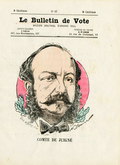 选票》第二辑，彩色讽刺：《德-朱涅-孔特》--亨利-德马雷（1846-1888）的插图。 作者 亨利·迪马雷