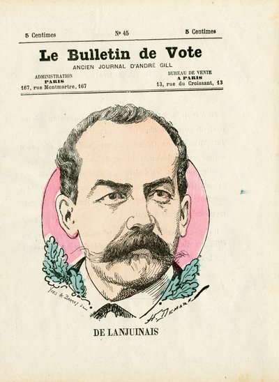 Ballot第二辑，彩色讽刺画。De Lanjuinais - Henri Demare (1846-1888)的插图 作者 亨利·迪马雷