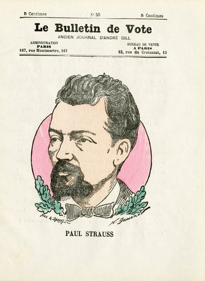 选票》第二辑，彩色讽刺画。施特劳斯-保罗--亨利-德马雷（1846-1888）的插图 作者 亨利·迪马雷