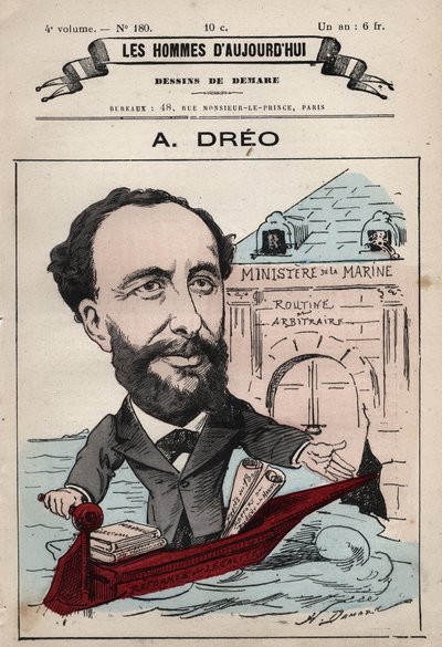 Amaury Dreo的漫画，1829-1882年，出自《今日之人》，约1880年，1880年，Henri Demare（1846-1888）创作。 作者 亨利·迪马雷