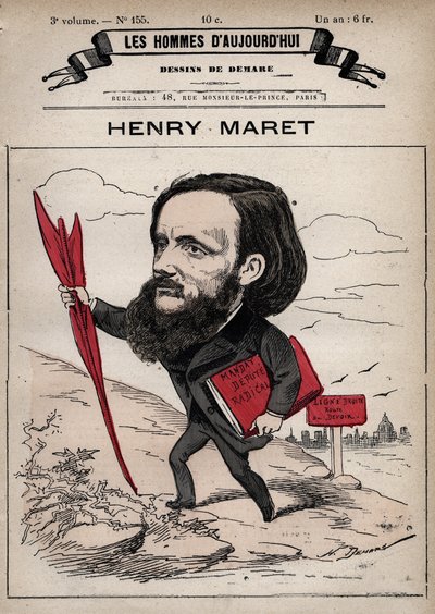 亨利（Henry）-马雷（1837-1917）英国记者和政治家的漫画--出自《今日之人》约1880年 亨利-德马雷（1846-1888）1880年。 作者 亨利·迪马雷