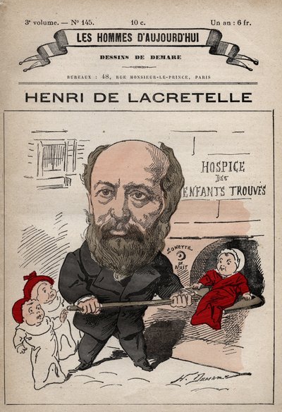 Henri de Lacretelle (1815-1899)法国政治家、作家的漫画--出自《今日之人》，约1880年 1880年由Henri Demare (1846-1888)绘制。 作者 亨利·迪马雷
