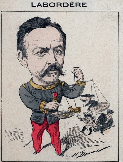 Jean Marie Arthur Labordere, French Military man, politician, senator for the Seine - Cartoon by Henri Demare in “Les Hommes d