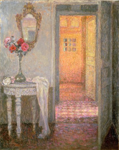 走廊的内部 作者 Henri Eugene Augustin Le Sidaner
