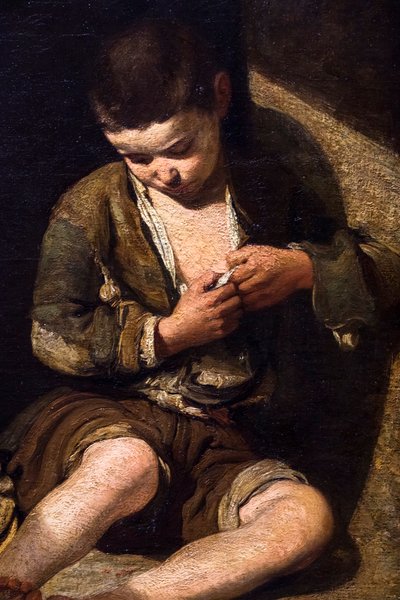 穆里略之后的《年轻乞丐 作者 亨利·方丹·拉图尔