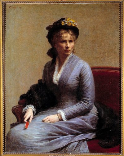 Charlotte Dubourg (1850-1921) 的肖像 她是艺术家妻子的妹妹。 亨利·方丹·拉图 (Fantin-Latour) 的绘画 作者 伊格纳斯·亨利·让·范坦·拉图尔