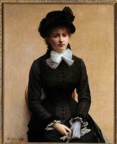 Louise Riesener 的肖像 Louise Riesener (1860-1944) 是画家 Leon Riesener 的女儿。 亨利·方丹·拉图 (Fantin-Latour) 的绘画 作者 伊格纳斯·亨利·让·范坦·拉图尔