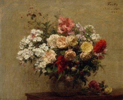 《夏日花朵》，1880年。 作者 Ignace Henri Jean Fantin Latour