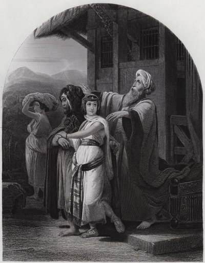 The Departure of Rebekah (engraving) 作者 亨利·弗雷德里克（后）肖平