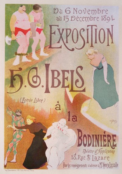 HG Ibels在巴黎Rue La Lazare，Bodiniere拍摄的海报广告的复制品，1894年（见126852） 作者 Henri Gabriel Ibels