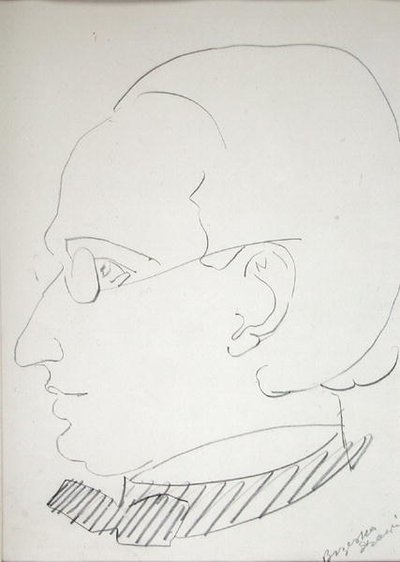 Alfred Wolmark (1877-1961) (纸上铅笔) 作者 亨利·高第·布热斯卡