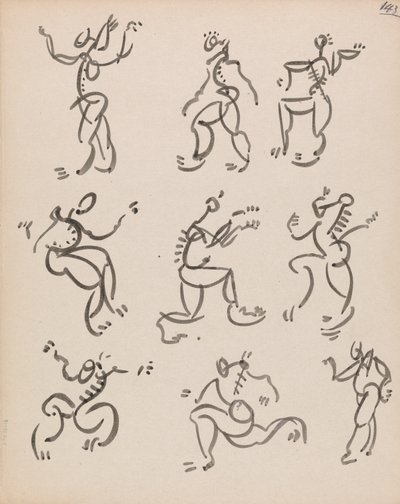 Nine Dancing Figures, in Three Registers 作者 亨利·高第·布热斯卡
