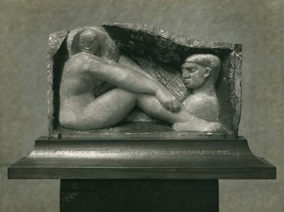 奥达利斯克（男人和女人） 1912-13 (雪花石膏) 作者 亨利·高第·布热斯卡