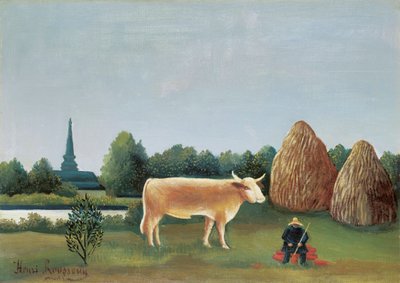 亨利-卢梭（1844-1910 年）的作品《巴黎郊外巴格诺的场景 作者 亨利·J·F·卢梭