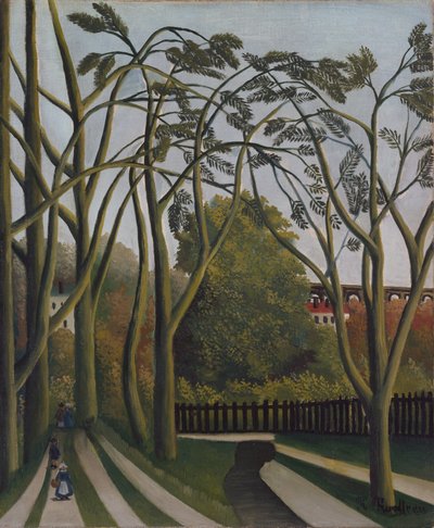 比克特尔附近的比耶夫河岸，约1908–09年（布面油画） 作者 亨利·J·F·卢梭