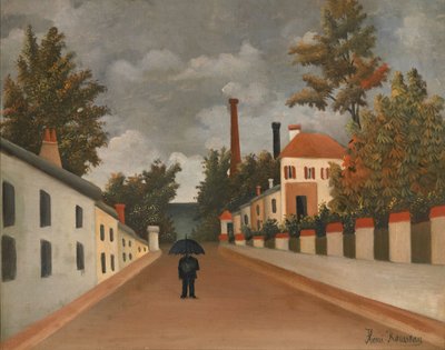 巴黎郊区，c.1910（布面油画） 作者 亨利·卢梭
