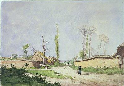 No 1834 A Village Road，Oiseme，1888 作者 亨利·约瑟夫·哈皮尼