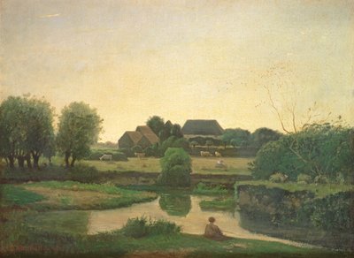 池塘，1853年 作者 Henri Joseph Harpignies