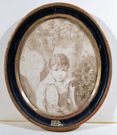 Honore de Balzac（1799-1850），六岁，1805年（笔和墨水在纸上洗） 作者 亨利·约瑟夫·黑塞