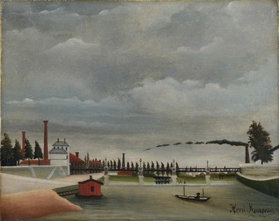 帕西的人行桥景观，1890-1891。 作者 亨利·朱利安·费利克斯·卢梭