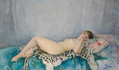 Le Cannet，《豹皮上的裸体》，1926年 作者 Henri Lebasque