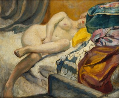 斜倚裸体裸层 作者 Henri Lebasque