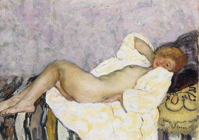 斜倚裸体裸层 作者 Henri Lebasque