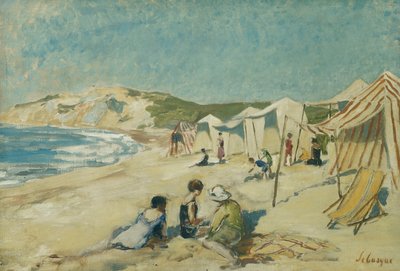 Pointe St Gildas的海滩； La Plage a la Pointe St Gildas，约1920年 作者 亨利·勒巴斯克