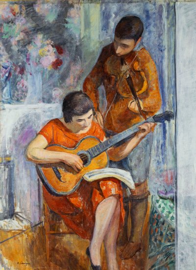 音乐家；音乐家，约1930年 作者 亨利·勒巴斯克