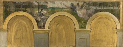 巴黎市政厅科学沙龙草图：科学的加冕礼，1888 至 1892 年间（布面油画，正方形） 作者 亨利·莱罗尔（Henri Lerolle）