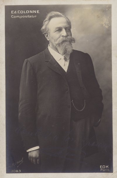Edouard Colonne，法国指挥家和小提琴家（1838-1910 年）（黑白照片） 作者 亨利·曼努埃尔（Henri Manuel）