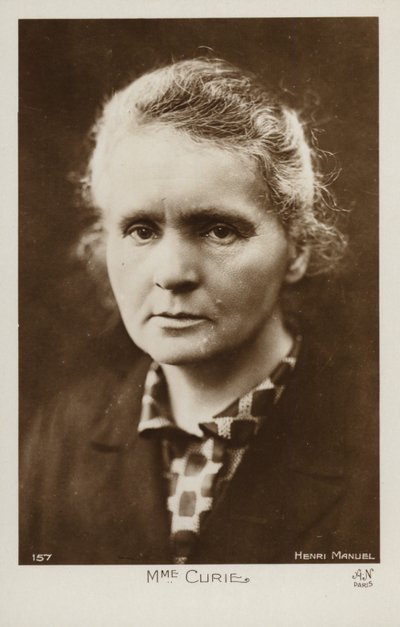 居里（1867-1934），波兰物理学家和化学家（黑白照片） 作者 亨利·曼努埃尔（Henri Manuel）