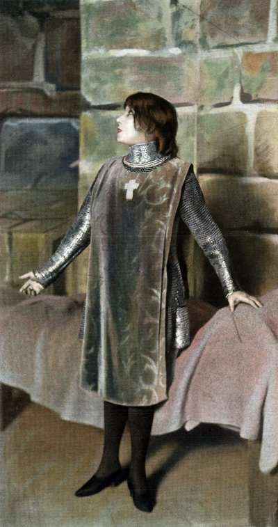 莎拉·伯恩哈特 (Sarah Bernhardt) 在巴黎戏剧《圣女贞德进程》中饰演圣女贞德 作者 亨利·曼努埃尔（Henri Manuel）