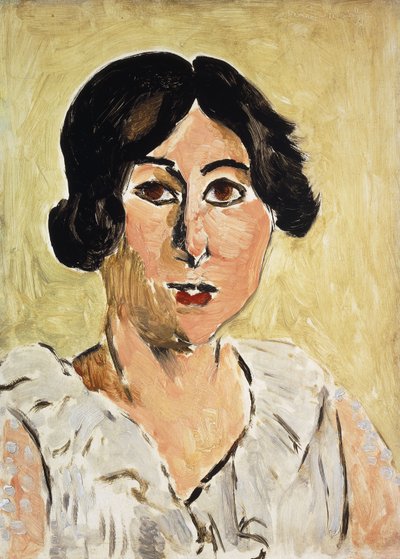 眼睛变黑的头像（罗莱特，约 1917 年（油画板） 作者 亨利·马蒂斯