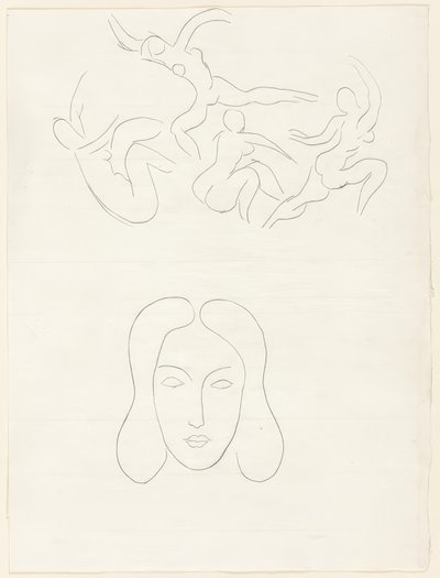 Hérodiade, Scène lV, plate thirteen from Poesies de Mallarmé (《马拉美诗集》) 作者 亨利·马蒂斯