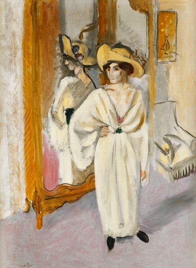 白衣女子，约 1918-19 年（布面油画） 作者 亨利·马蒂斯