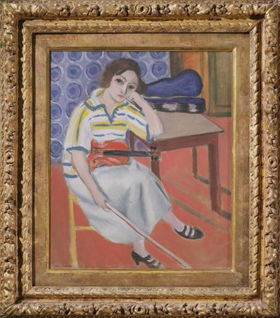拉小提琴的女人，约 1921-23 年（布面油画） 作者 亨利·马蒂斯