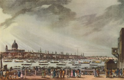 纳尔逊勋爵从格林威治医院到白厅的水路葬礼游行，1806年1月9日 作者 亨利通知