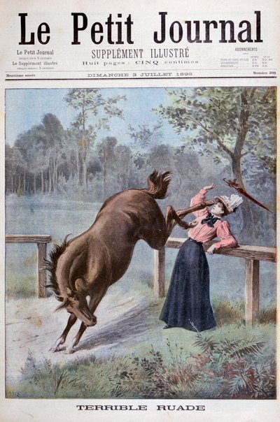 1898年，一位年轻女子被马踢着 作者 亨利·迈耶（Henri Meyer）