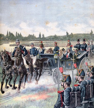 1891年7月14日，抵达共和国总统进行军事审查。 作者 亨利·迈耶（Henri Meyer）